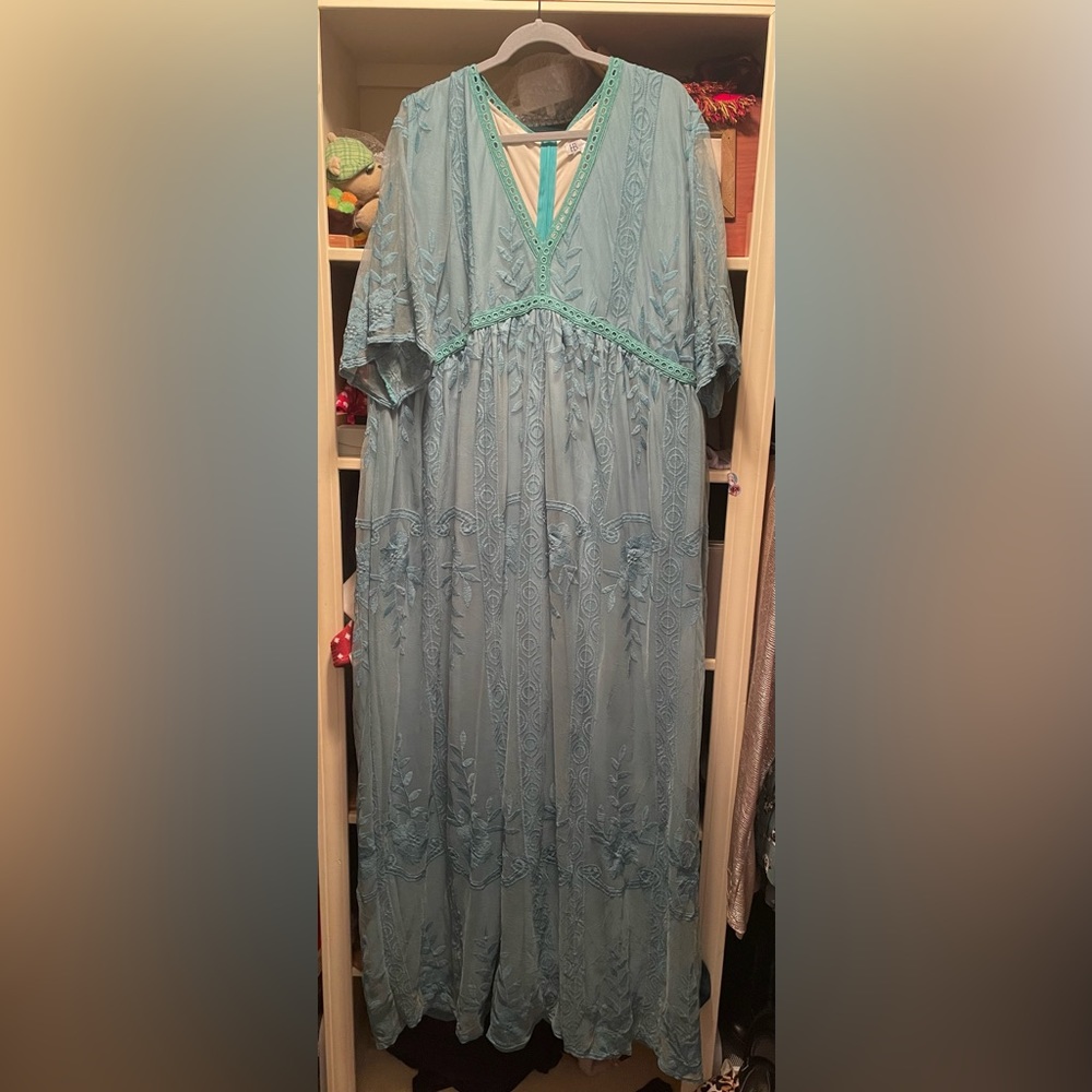 NWT Blue Lace maxi dress